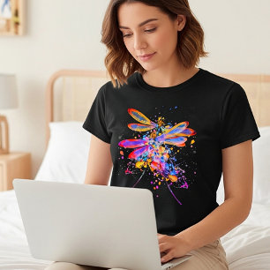 Dubbla trollsländor stänker t shirt