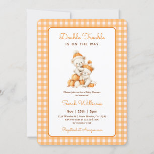 Dubbla Trouble Baby Shower Inbjudningar