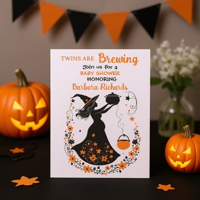 Dubbla Trouble Brew-Twin Halloween Baby Shower Inbjudningar (Skapare uppladdad)
