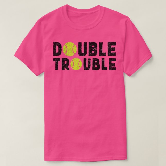 Dubbla Trouble Dubblas Players Funny Tennis Shir T Shirt (Design framsida)