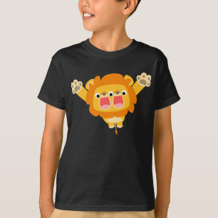 Dubbla Trouble Söt tecknad lejona barn t-shirt