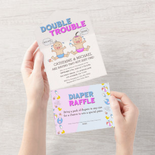 Dubbla Trouble Twin Boy & Girl Baby Shower