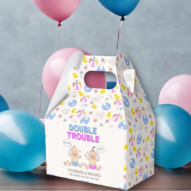 Dubbla Trouble Twin Boy & Girl Baby Shower Presentaskar (Skapare uppladdad)