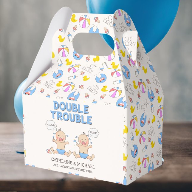 Dubbla Trouble Twin Boys Baby Shower Presentaskar (Skapare uppladdad)