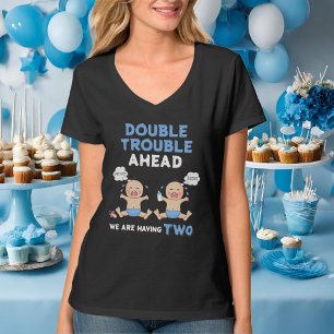 Dubbla Trouble Twin Boys Mamma to be T Shirt