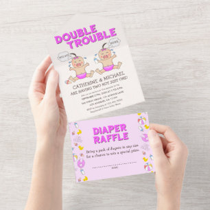 Dubbla Trouble Twin Girls Baby Shower