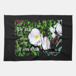 Dubbla Tulips Psalm 46:10 Kökshandduk