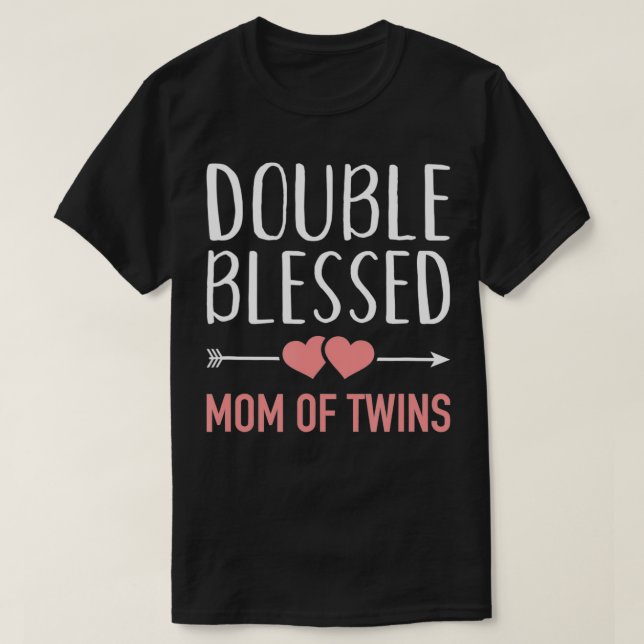 Dubbla välsignad Mamma av Twillingar T Shirt (Design framsida)