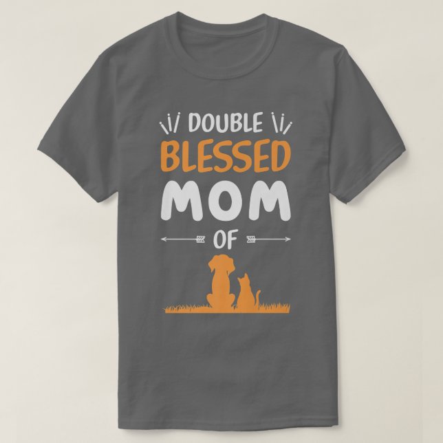 Dubbla välsignad Mamma bara ett Mamma som Kärlek h T Shirt (Design framsida)