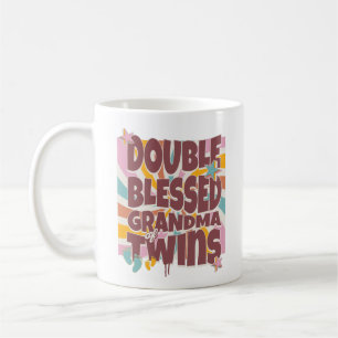 Dubbla välsignad mormor av Twillingar 2024 Grandpa Kaffemugg