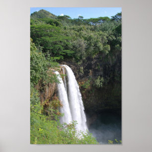 Dubbla vattenfall, Wailua Falls Kauai Hawaii Poster