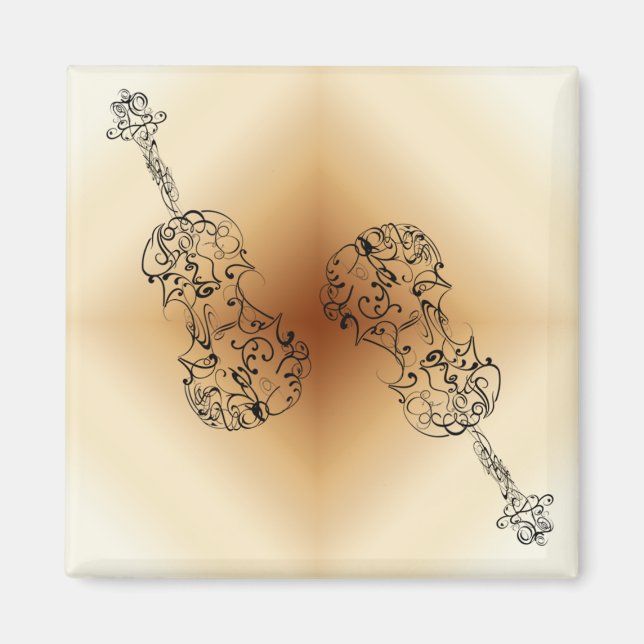 Dubbla Violin Scrawl Magnet (Framsidan)