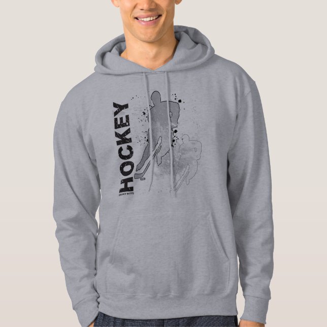 Dubbla Vision Hockey Player (manlig) Sweatshirt Med Luva (Framsida)