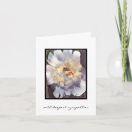 Dubbla vit Peony med rosa kant Sympathy Card Kort