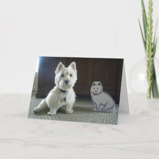 Dubbla Westies-fotohälsningskort Kort