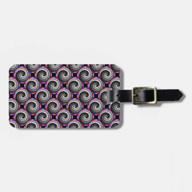 Dubbla Yin Yang Spiral av Kenneth Yoncich Bagagebricka (Horisontell Framsida)