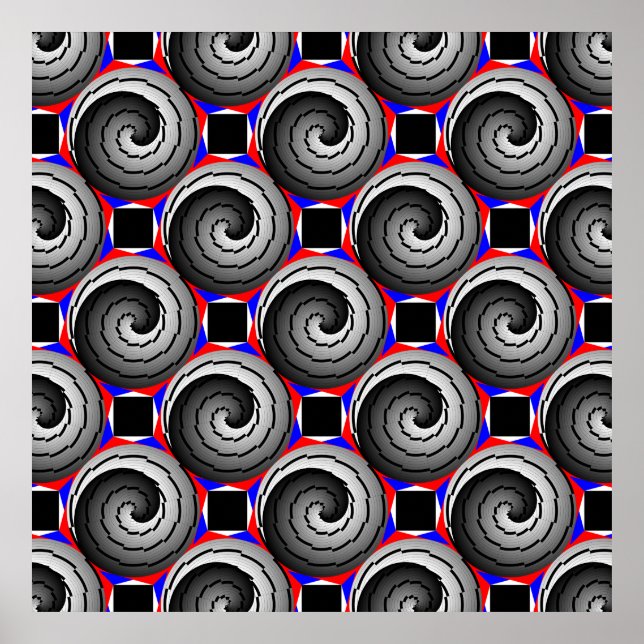 Dubbla Yin Yang Spiral av Kenneth Yoncich Poster (Framsidan)
