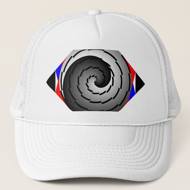 Dubbla Yin Yang Spiral av Kenneth Yoncich Truckerkeps (Framsida)