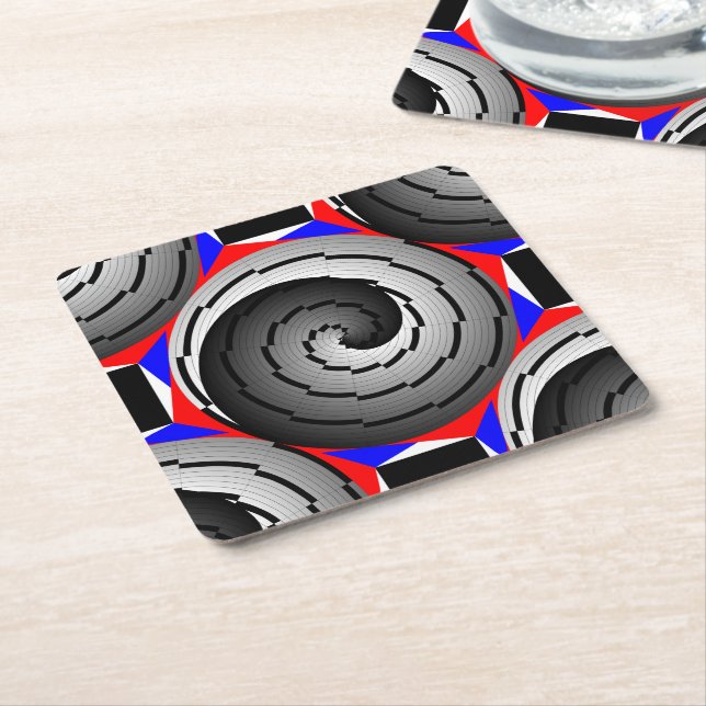 Dubbla Yin Yang Spiral av Kenneth Yoncich Underlägg Papper Kvadrat (Vinklad)
