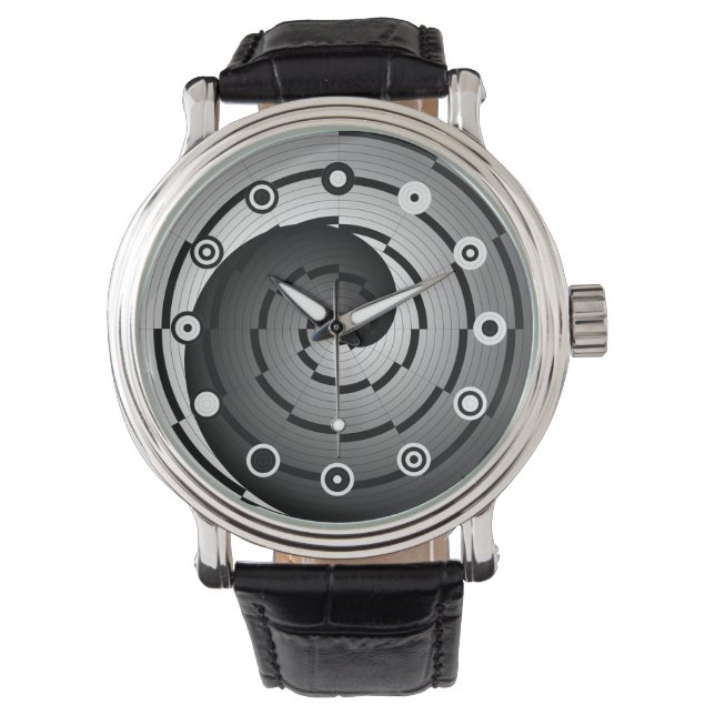 Dubbla Yin Yang Spiral (Binary) av Kenneth Yoncich Armbandsur (Framsida)