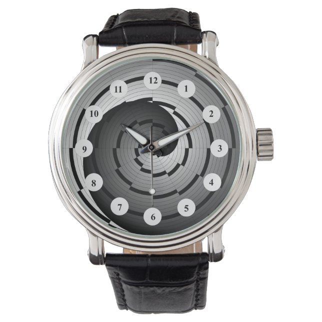 Dubbla Yin Yang Spiral (Classic) av Kenneth Yoncic Armbandsur (Framsida)