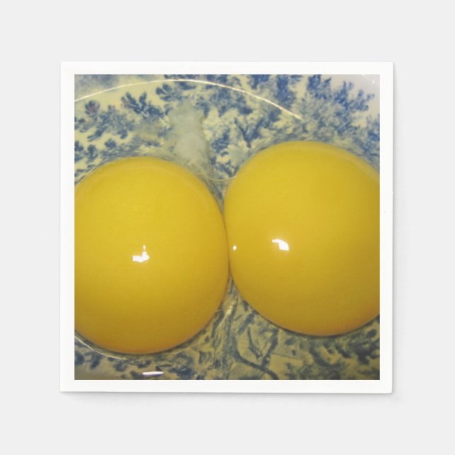 Dubbla Yolk Egg Napkin Pappersservett (Framsidan)