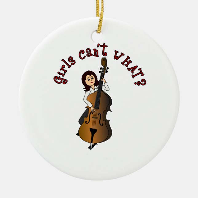 Dubblan Bass Girl Julgransprydnad Keramik (Framsidan)