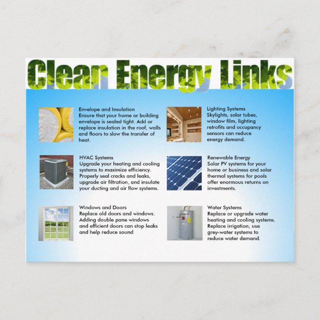 Dubblan Clean Energy Business Marknadsföring Side Vykort (Framsida)