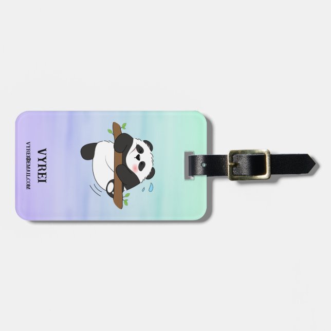 Dubblan Cute Klipp ut Panda, sida fram Bagagebricka (Horisontell Framsida)