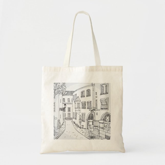 Dubblan för vacker hand-sketch Sided Tote Bag Tygkasse (Framsidan)