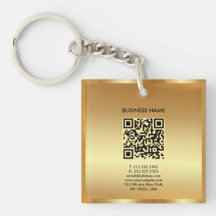 Dubblan Guld QR-kod i Logotyp, fyrkant vid sida