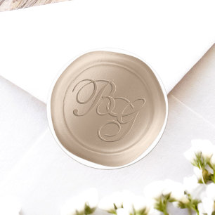 Dubblan Monogram Vax Seal Stickers för Bisque Scri Runt Klistermärke