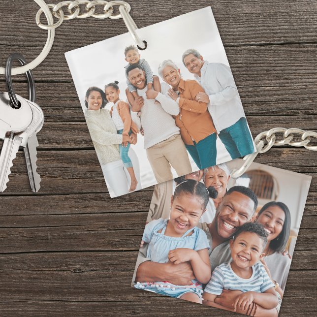 Dubblan personlig Family Side Two Photo (Personalized Family Double Sided Two Photo Keychain)