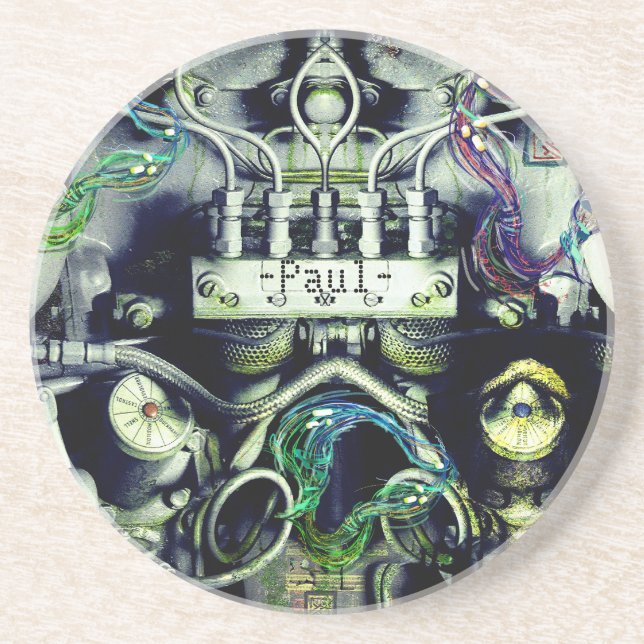 Dubblan Rusty and Mossy Engine Sided Dieselpunk Underlägg (Framsidan)