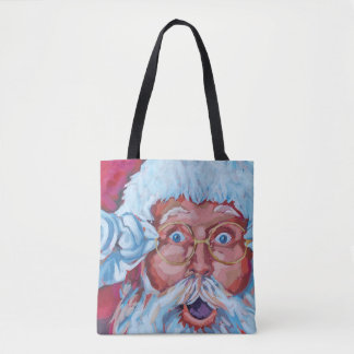 Dubblan Santa and Reindeer Sided Sturdy Canvas Tot Tygkasse
