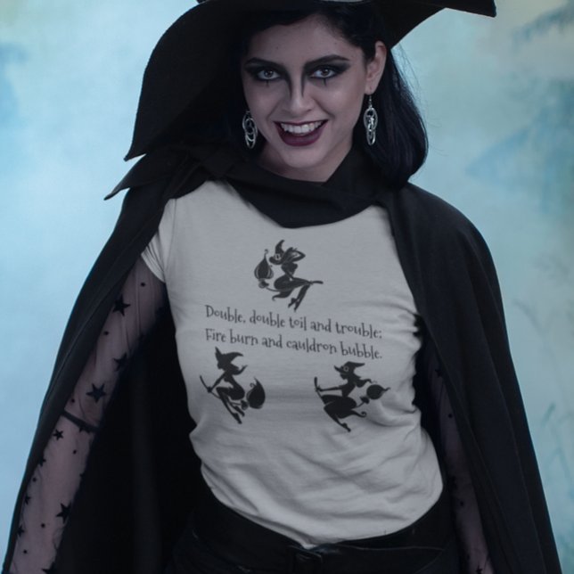 Dubblan Toil och Trouble Dubbla Witches T Shirt (Skapare uppladdad)