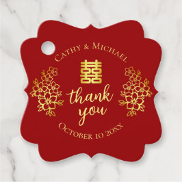 Dubblans lycka blommigt tack för att du kinesiska  gåvor etiketter