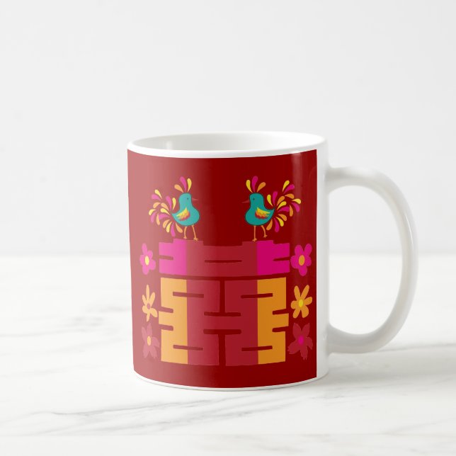 Dubblans lycka kinesiska tecken kaffemugg (Höger)