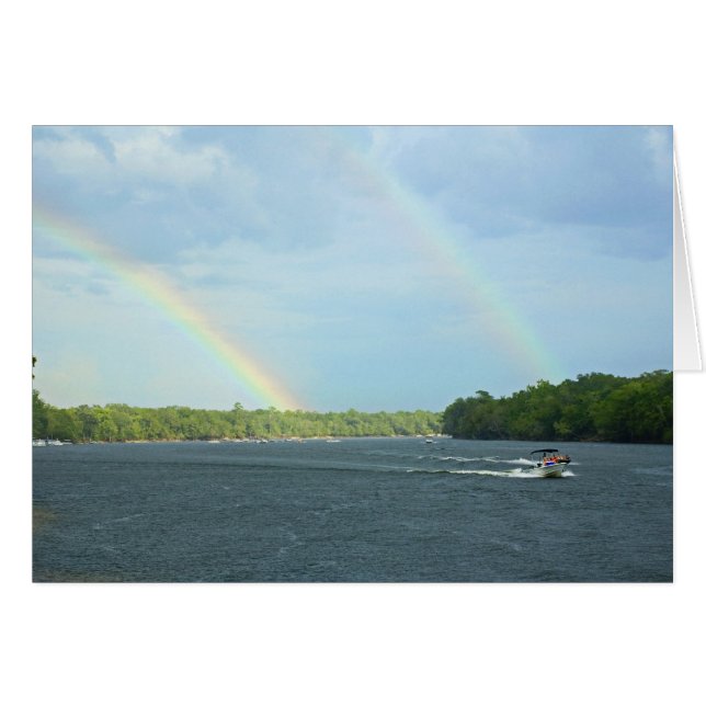 Dubblans regnbågskort hälsningskort (Framsidan Horizontal)