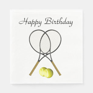 Dubblas Tennis Sport Birthday Pappersservett