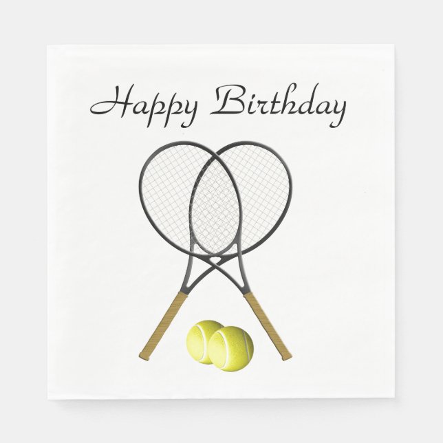 Dubblas Tennis Sport Birthday Pappersservett (Framsidan)