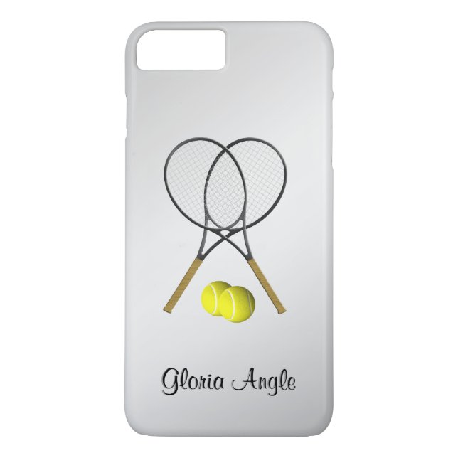 Dubblas Tennis Sport Theme Silver Case-Mate iPhone Skal (Baksida)