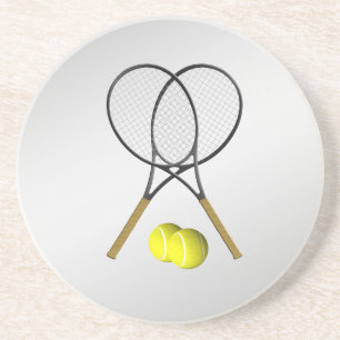 Dubblas Tennis Sport Theme Silver Underlägg