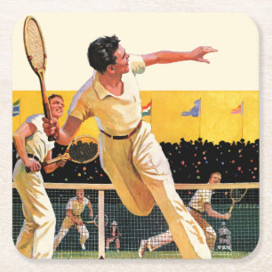 Dubblatennismatch Underlägg Papper Kvadrat