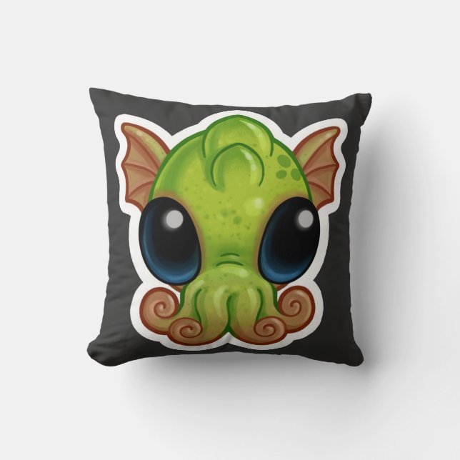Dubblera sidbran/den onda babyen som Cthulhu Kudde (Framsida)