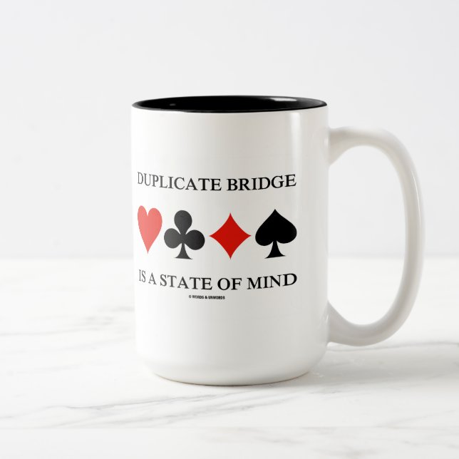 Dubblettbrygga är ett sinnestillstånd (Card Kostym Två-Tonad Mugg (Höger)