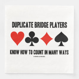 Dubbletter av Bridge-spelare räknas på många sätt Pappersservett