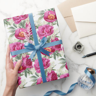 Dubbletter Rosa Krysantemum Blommor Presentpapper