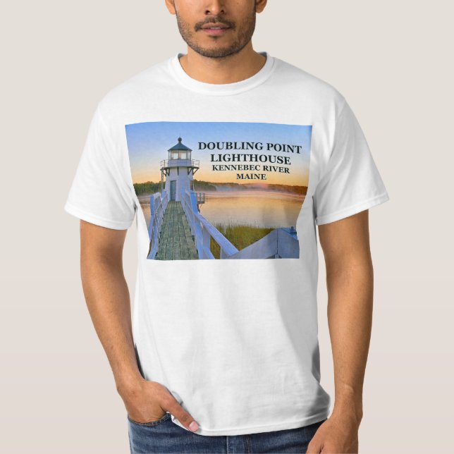 Dubbling Point fyr, Maine T-Shirt (Framsida)