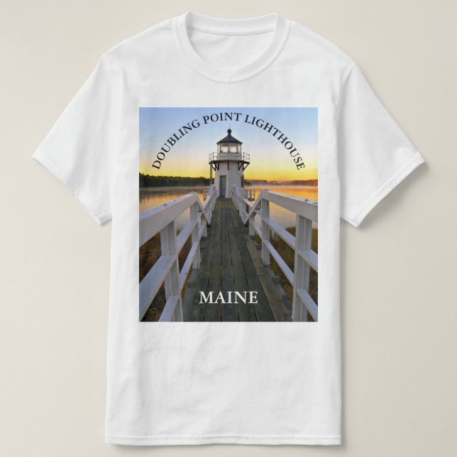 Dubbling Point fyr, Maine T-Shirt (Design framsida)